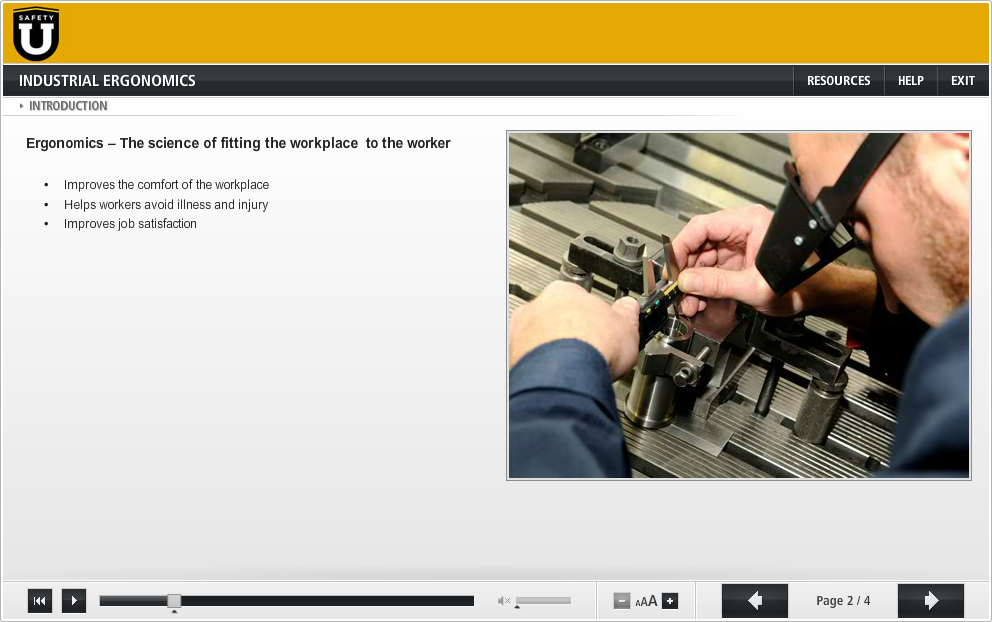 Industrial Ergonomics Overview Online Training Course
